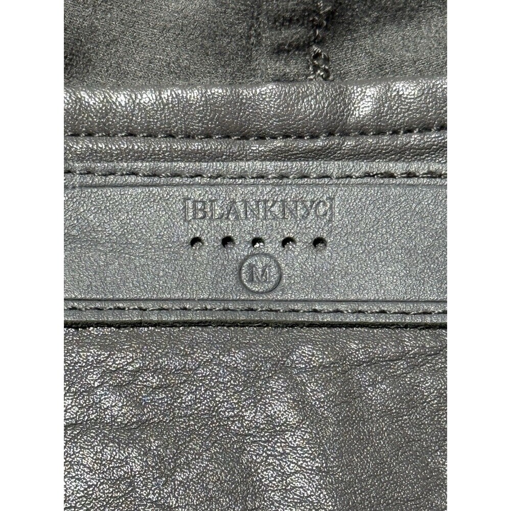 BLANKNYC Gray Leather Suede Side Zip Front Drape Jacket Womens Med Biker Grunge - Picture 3 of 11